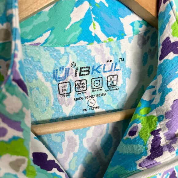 Ibkul Short Sleeve Dress Womens Small Blue Quarter Zip Sun Protectant Pockets - Picture 6 of 11